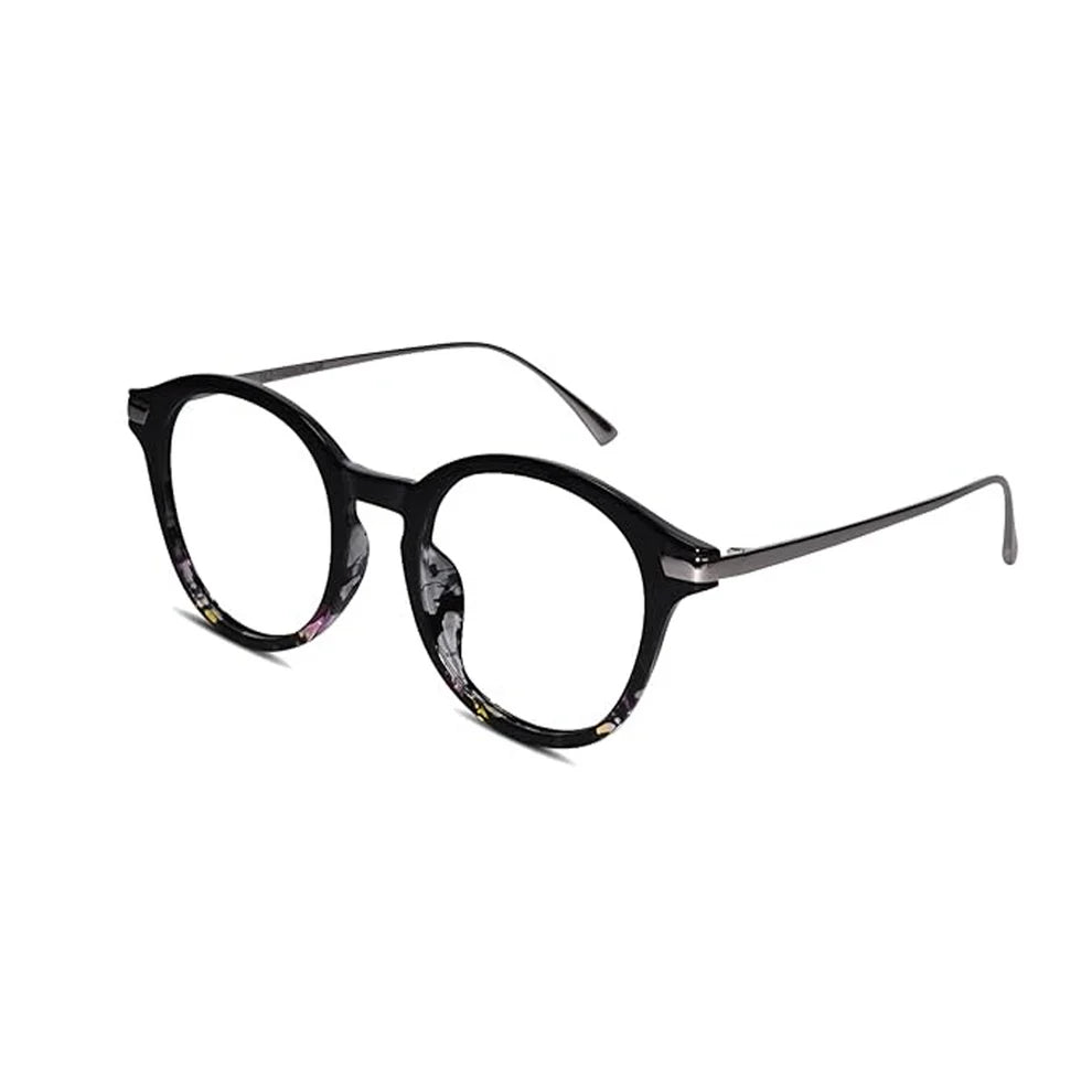 Black Round Gold Eyeglasses & Computer Glasses For Men & Women