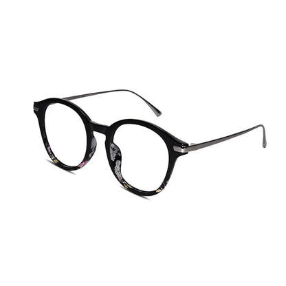 Black Round Gold Eyeglasses & Computer Glasses For Men & Women