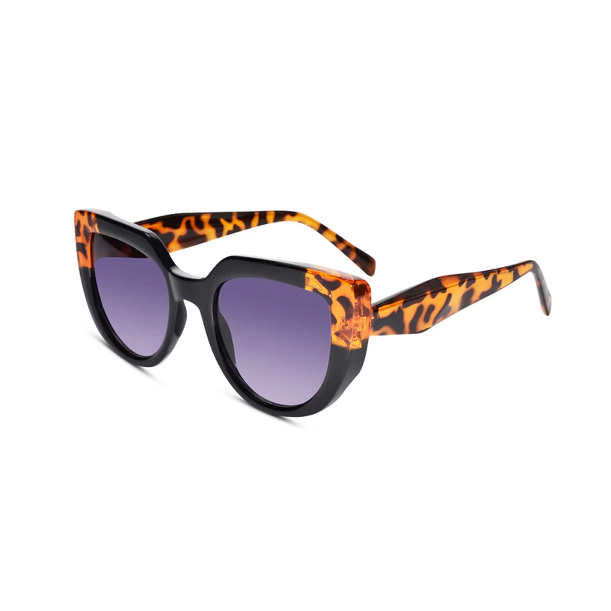 Animal Print Cat Eye Sunglasses For Women LKS22014-BLK