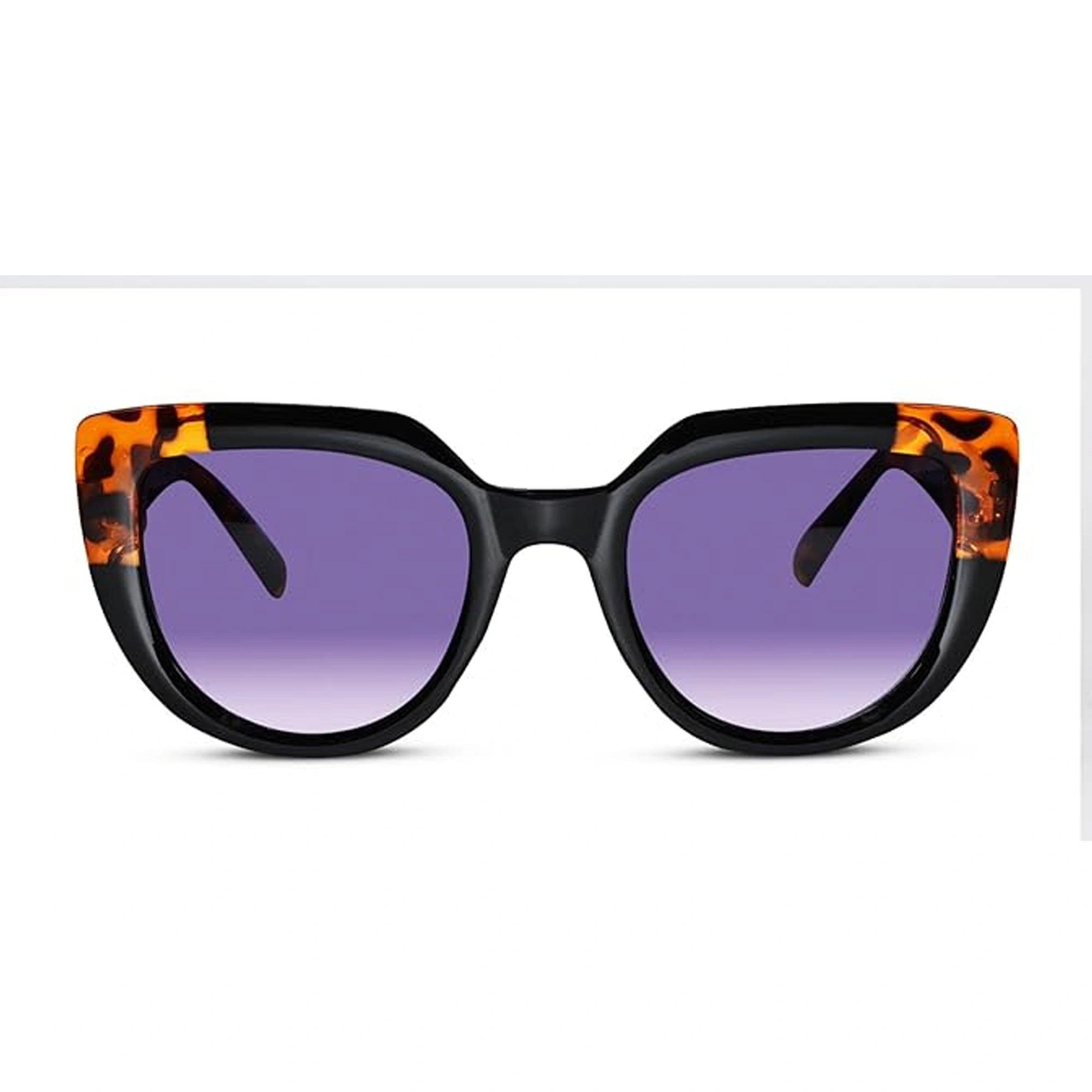 Animal Print Cat Eye Sunglasses For Women LKS22014-BLK