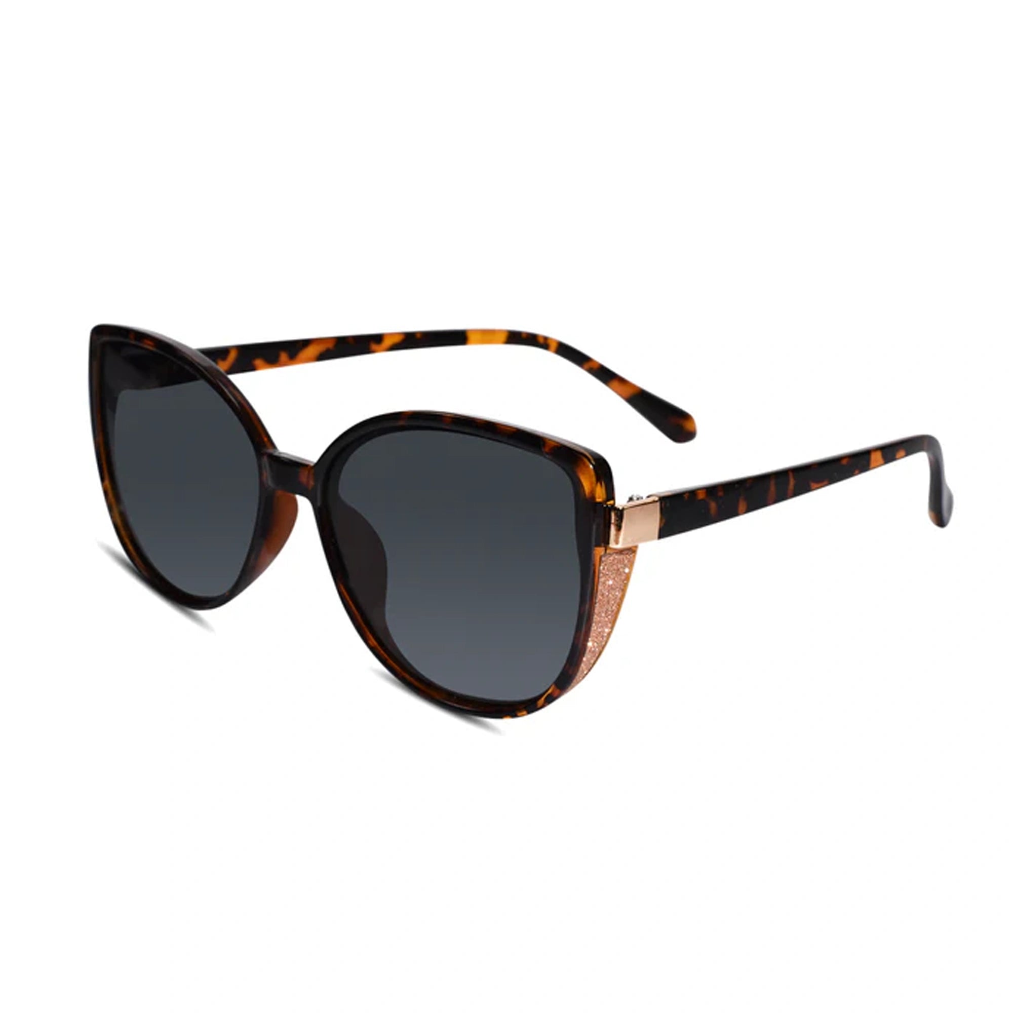 Animal Print Cat eye Sunglasses For Women LKS9075-DA-BRN