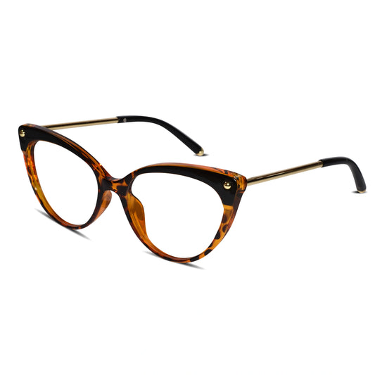 Animal Print Cateye Eyeglasses & Computer Glasses For Women LKE93308-BRN