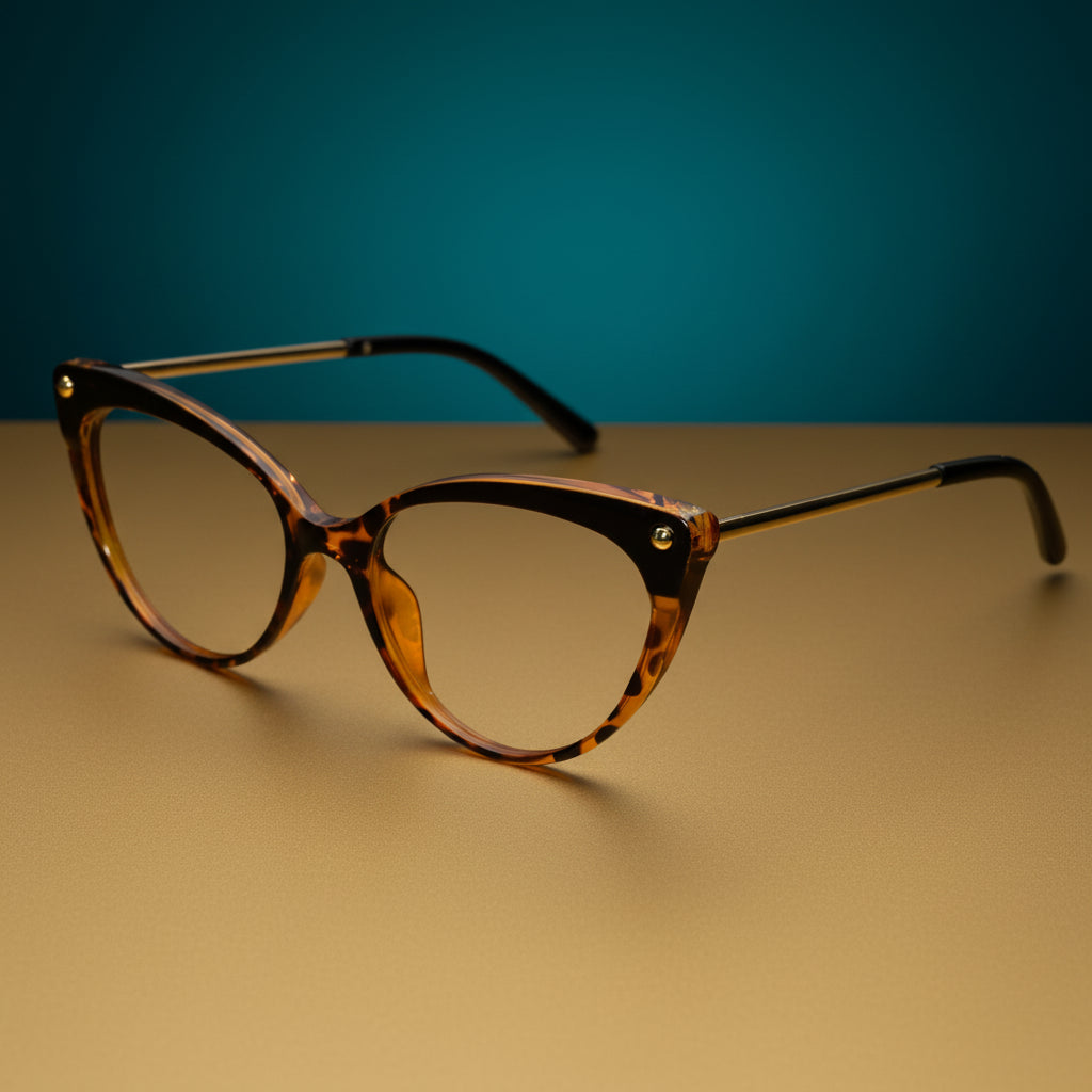 Animal Print Cateye Eyeglasses & Computer Glasses For Women LKE93308-BRN