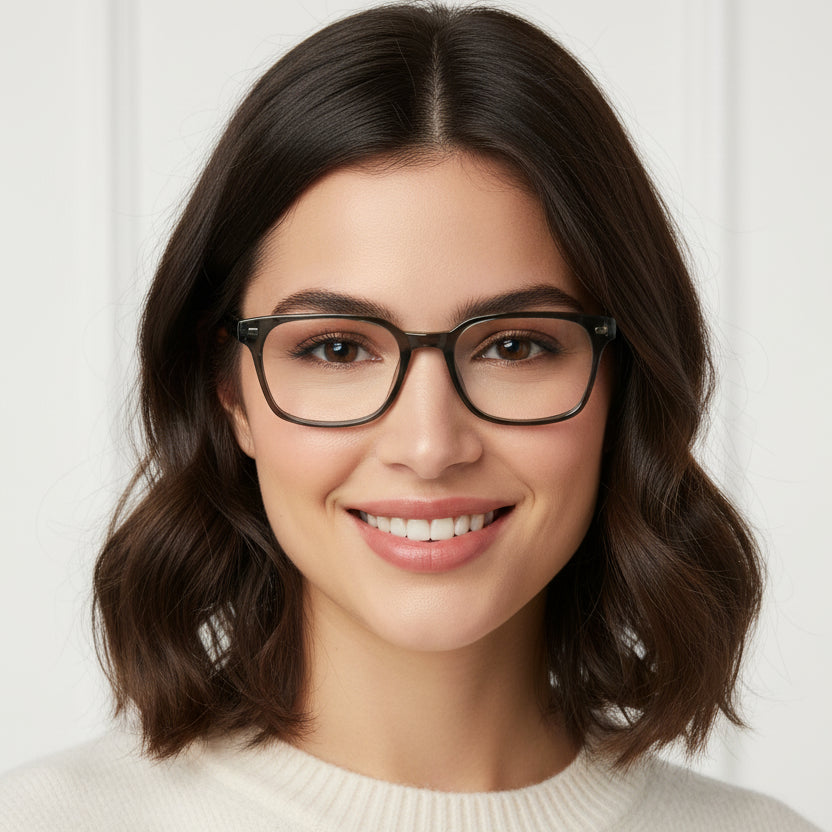 Animal Print Magnetic Clip On Eyeglasses For Men & Women LKE3001-GRY