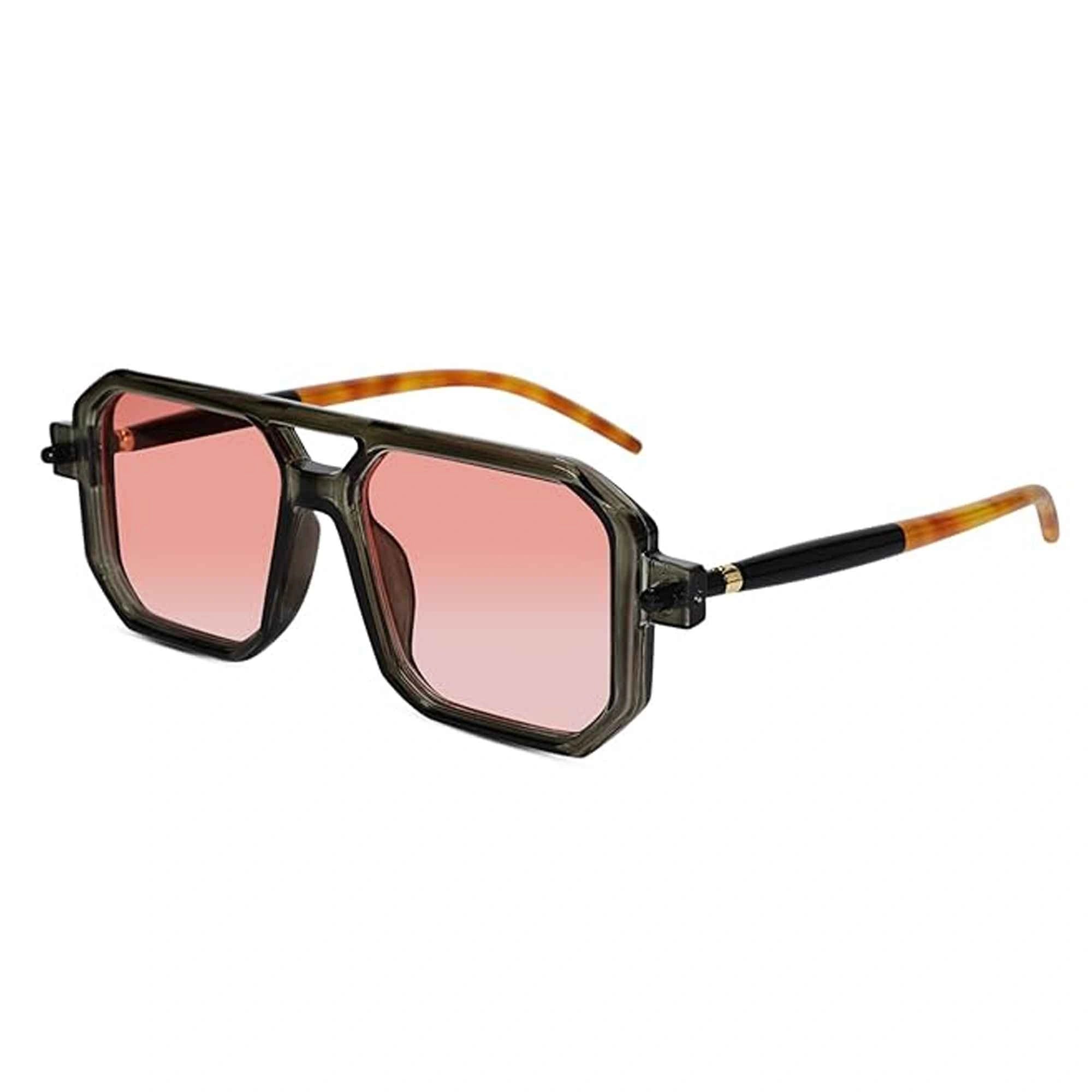 Animal Print Rectangle Sunglasses for Men LKS8709-GRY