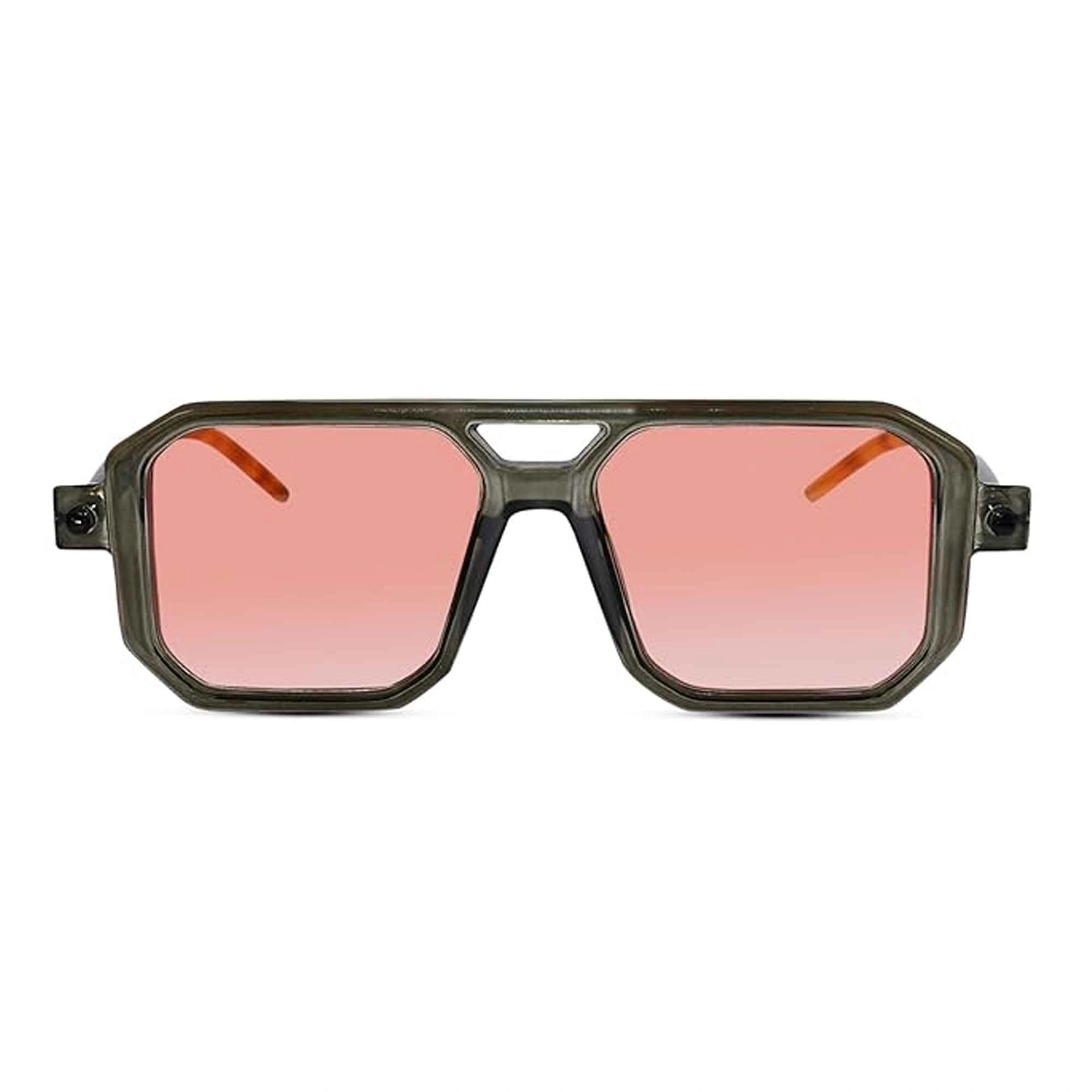 Animal Print Rectangle Sunglasses for Men LKS8709-GRY