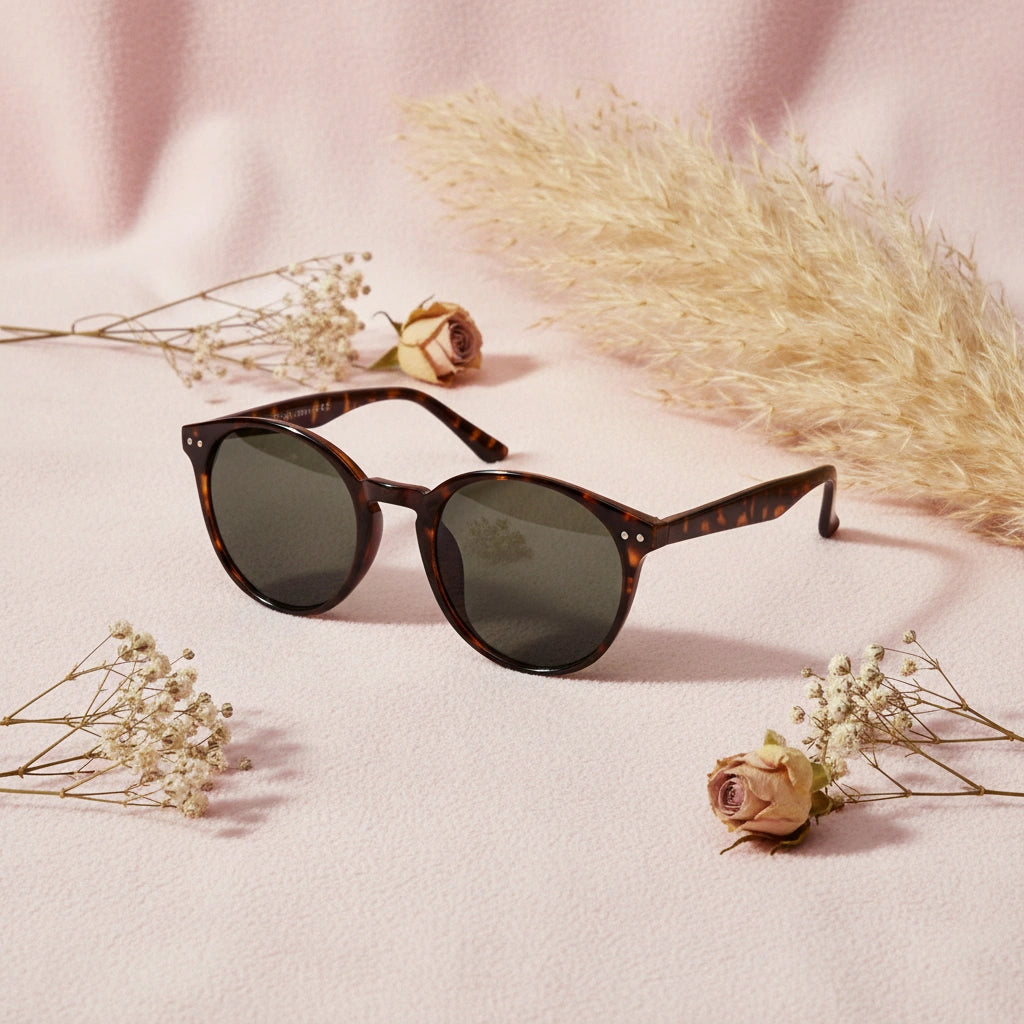 Animal Print Round Shape Sunglasses For Women LKS3821-BRN