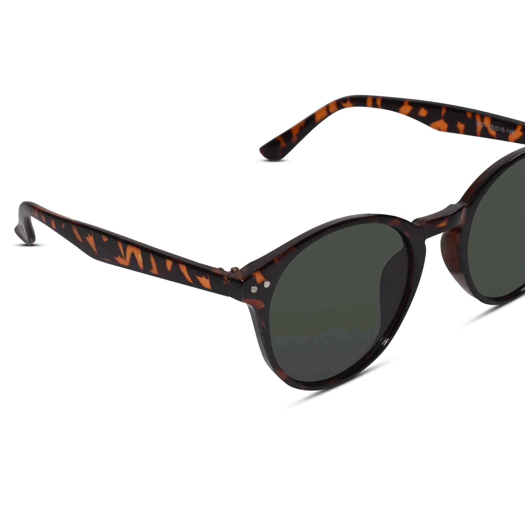 Animal Print Round Shape Sunglasses For Women LKS3821-BRN