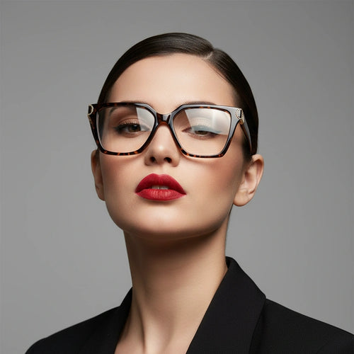 Animal Print Square Eyeglasses For Women LKE23044-BRN