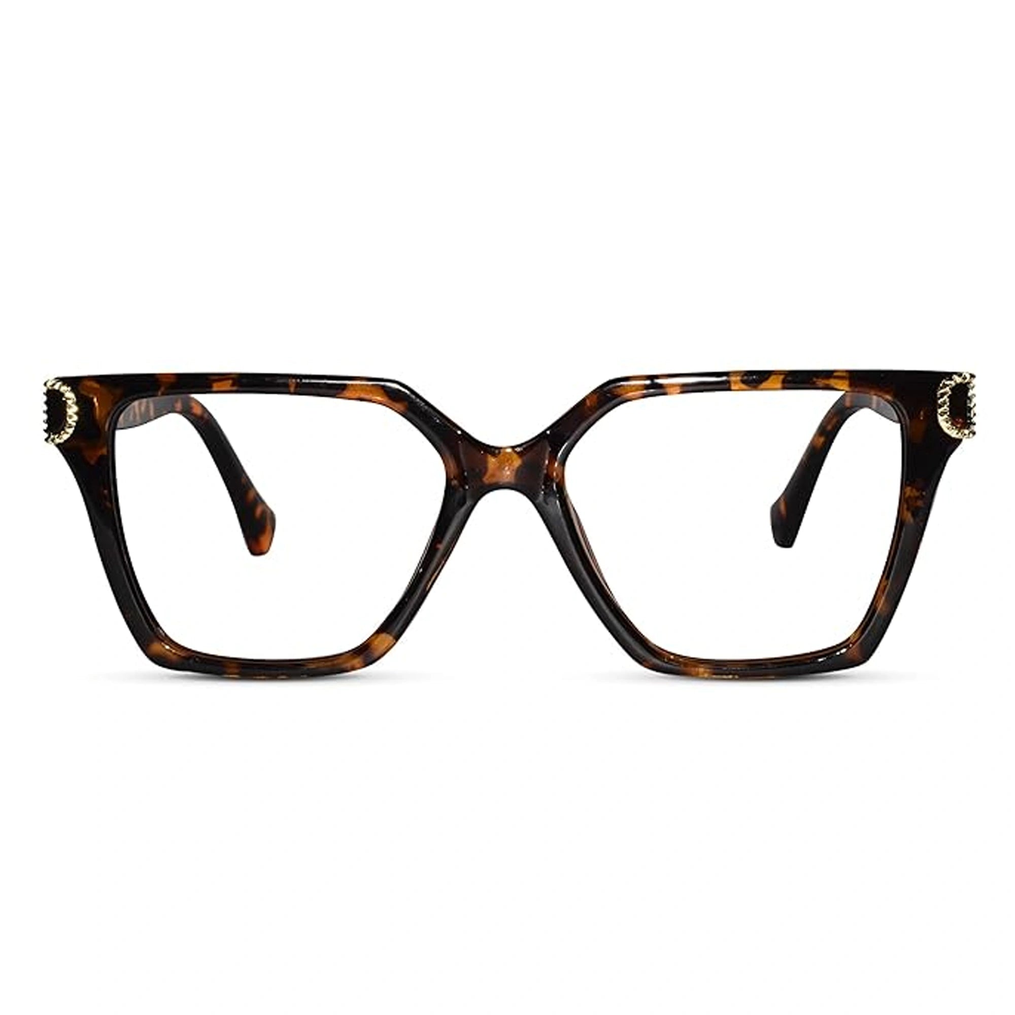 Animal Print Square Eyeglasses For Women LKE23044-BRN
