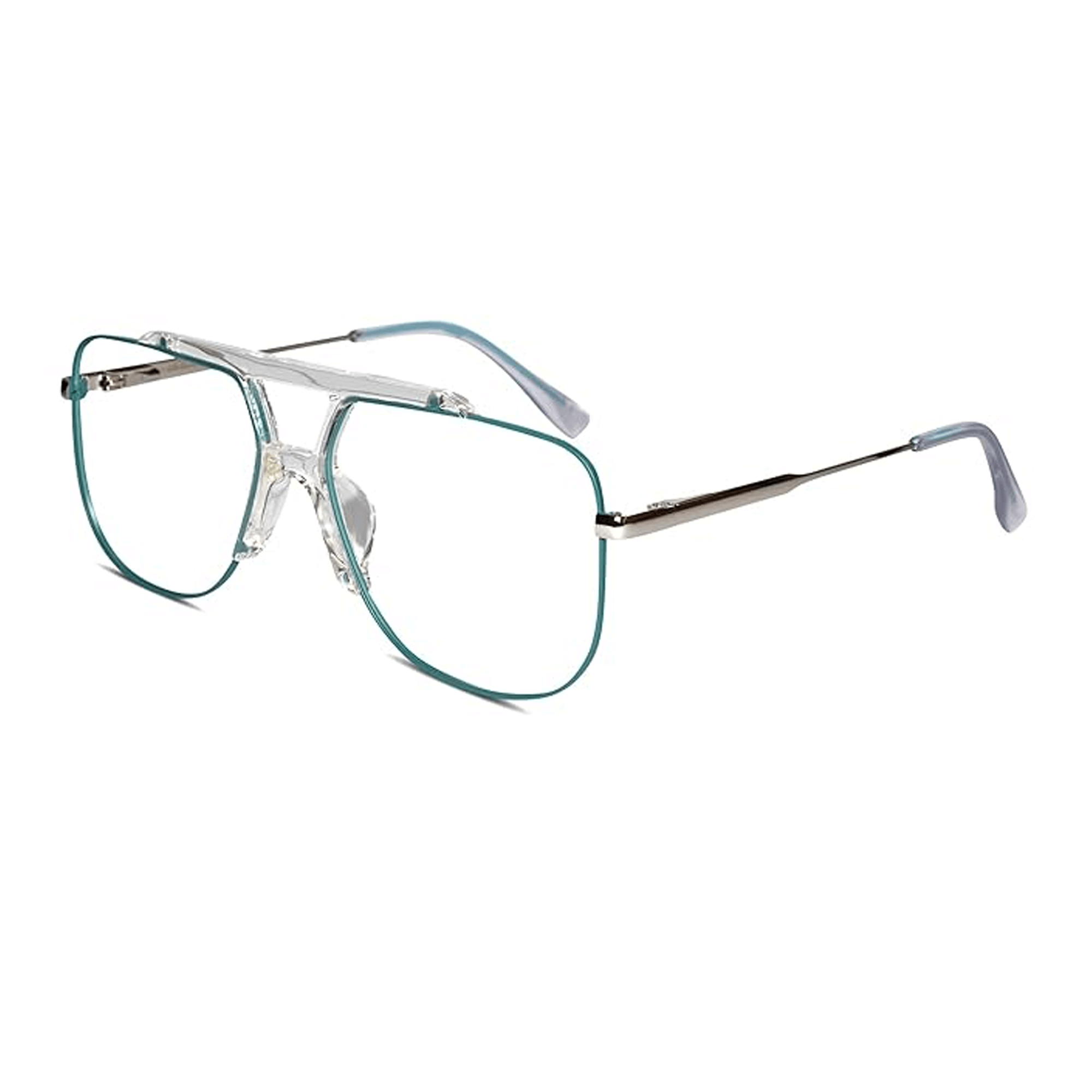 Get Aviator Shape Green Unisex Glasses to Protect Eyes from Computer. Metal Full Frame with blue light filters for only Rs. 888
