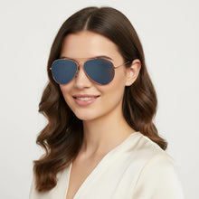 Aviator Reverse Red Gold Metal Sunglasses For Men & Women