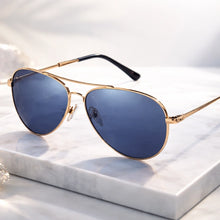 Aviator Reverse Red Gold Metal Sunglasses For Men & Women