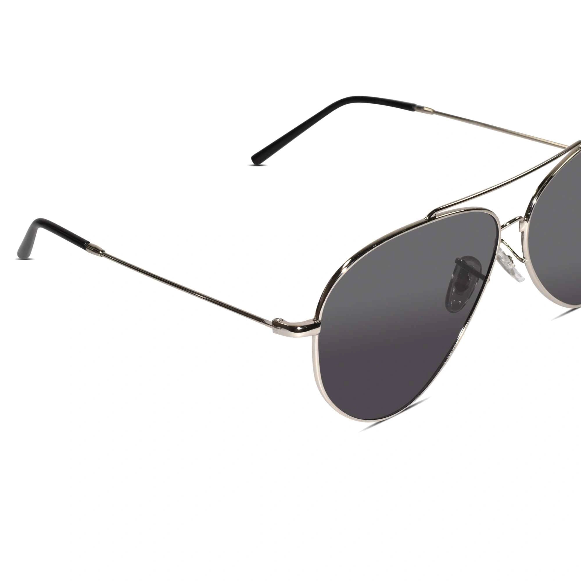 Aviator  ReverseSilver Metal Sunglasses For Men LKS1088-SILVER