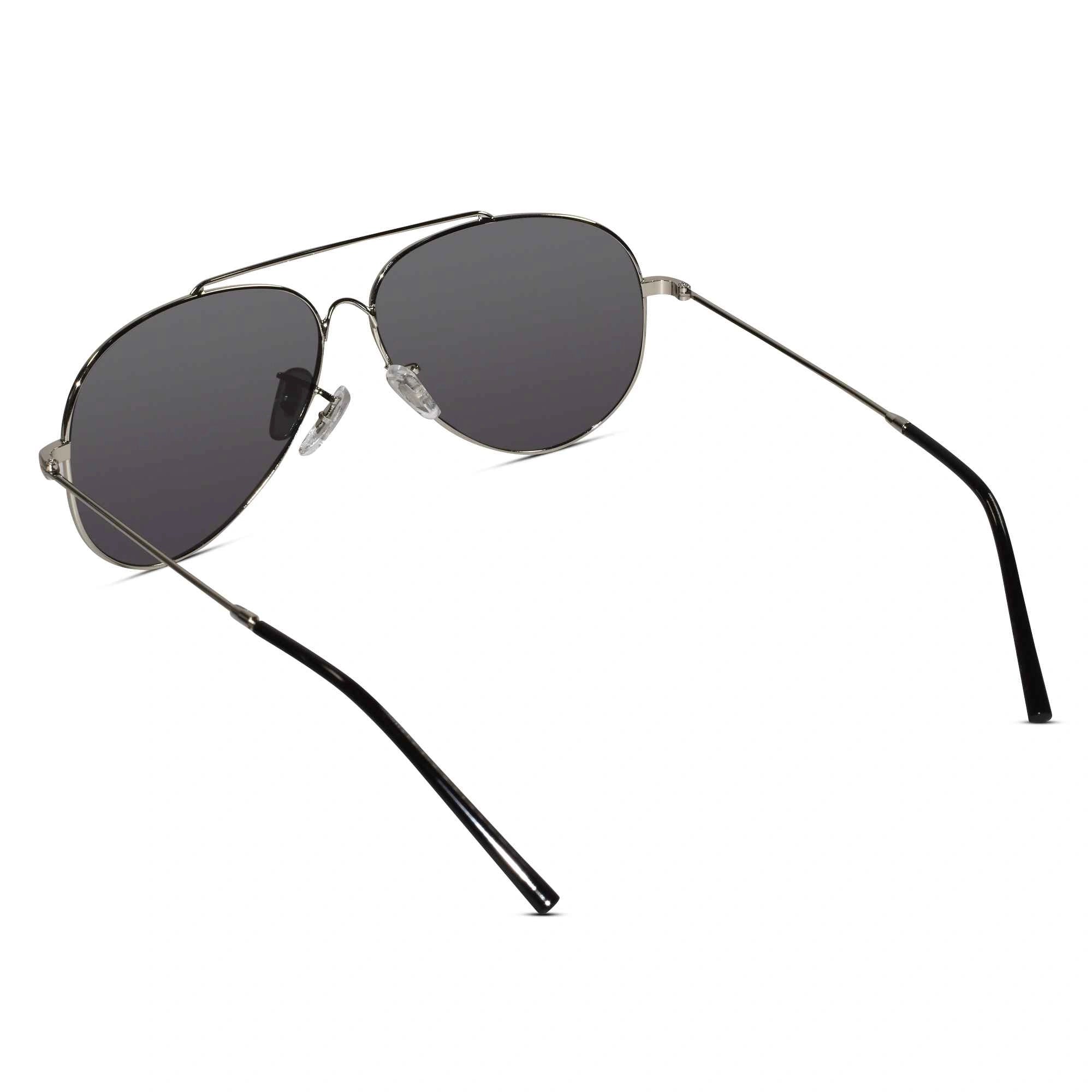 Aviator  ReverseSilver Metal Sunglasses For Men LKS1088-SILVER