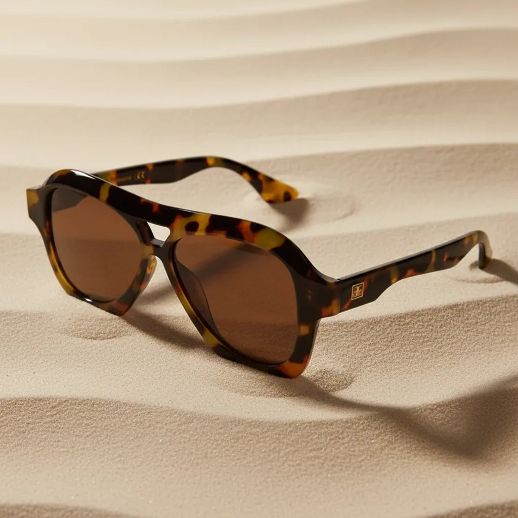 Aviator Sunglasses For Men & Women ELS20252-DA-BRN