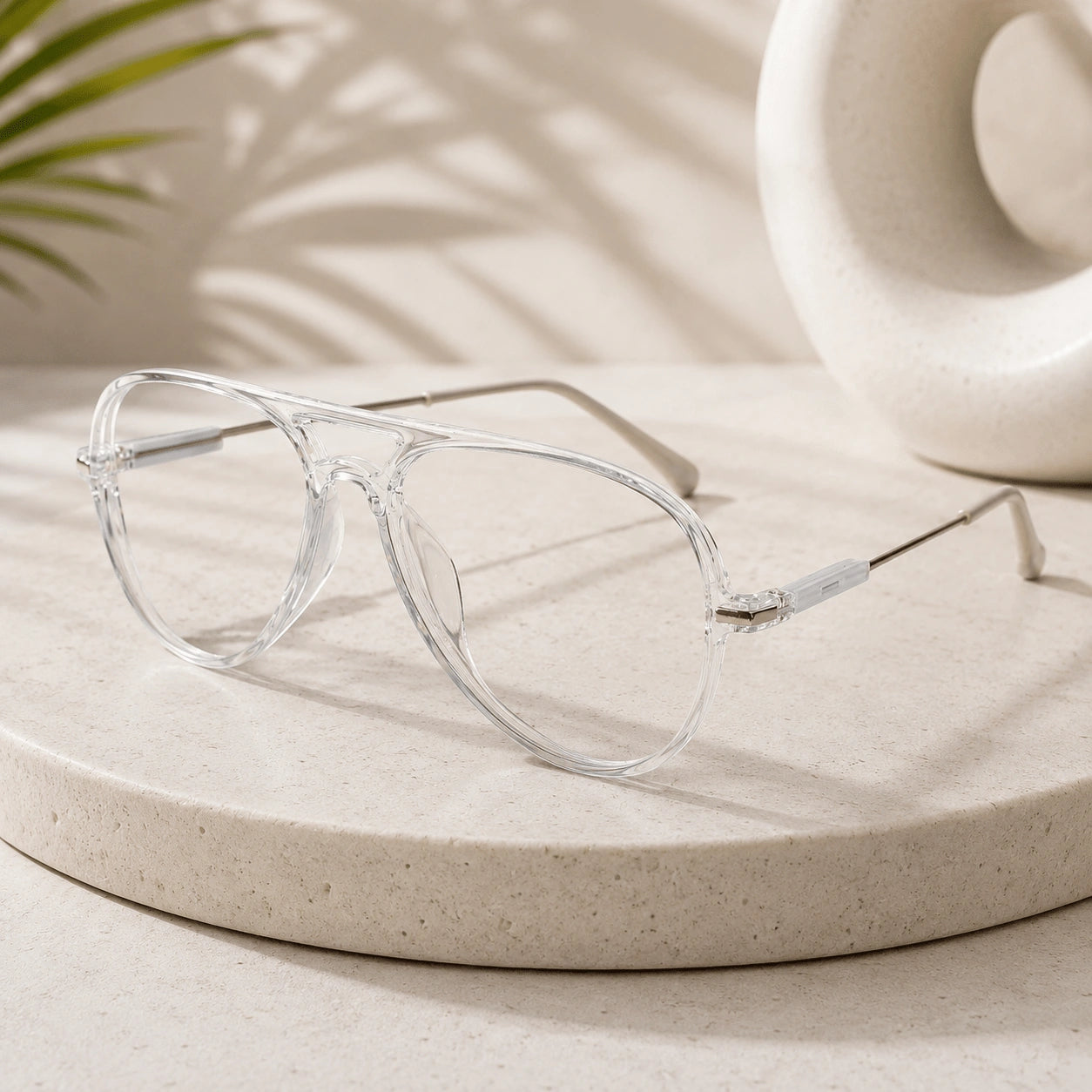Aviator Transparent Eyeglasses For Men & Women LKE2810-TRAN