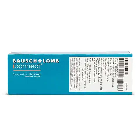 Close-up of Bausch & Lomb iConnect daily disposable 30 lens box – lightweight daily wear lenses for men and women