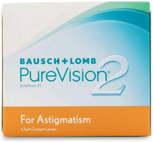 Check Bausch & Lomb PureVision 2 for Astigmatism toric contact lenses| Water Content : 36%