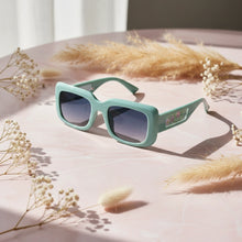 BeachVibe | Green Floral Rectangular Sunglasses For Women