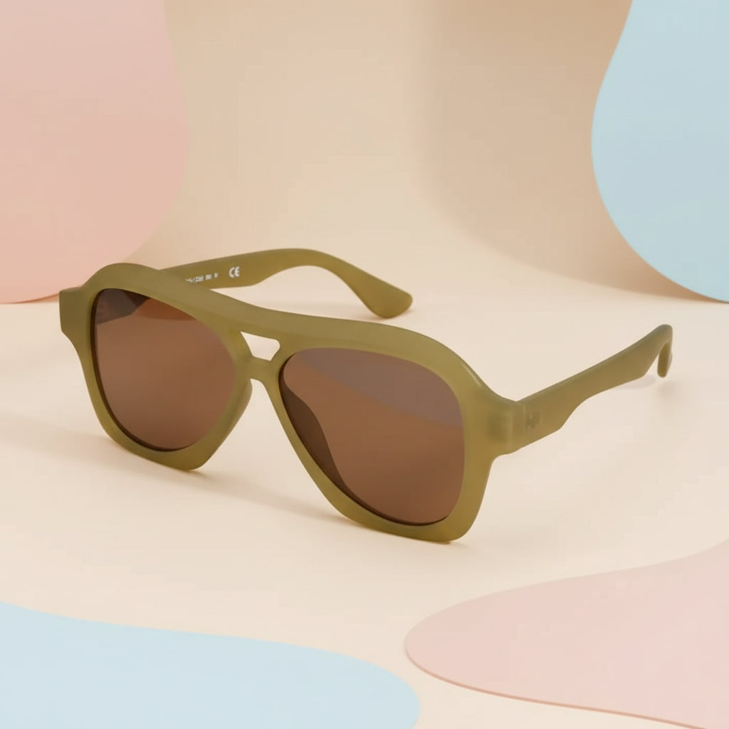 Beige  Aviator Sunglasses For Men & Women ELS20252-BEIGE