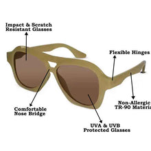 Beige  Aviator Sunglasses For Men & Women