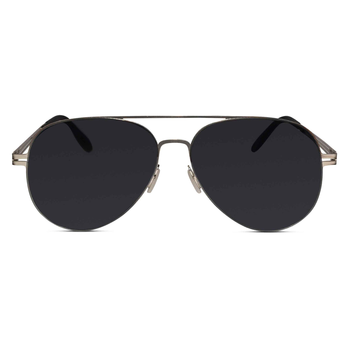 Flexible Polarized Matt Silver  Aviator Sunglasses