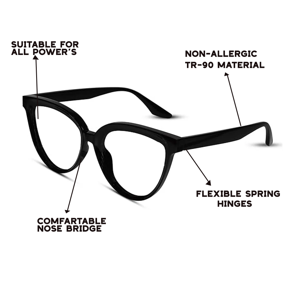 Black Cat eye Computer Glasses For Women