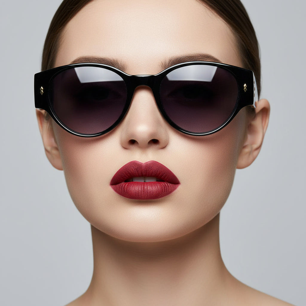 Black Round  Sunglasses For Women LKS6503-BLK