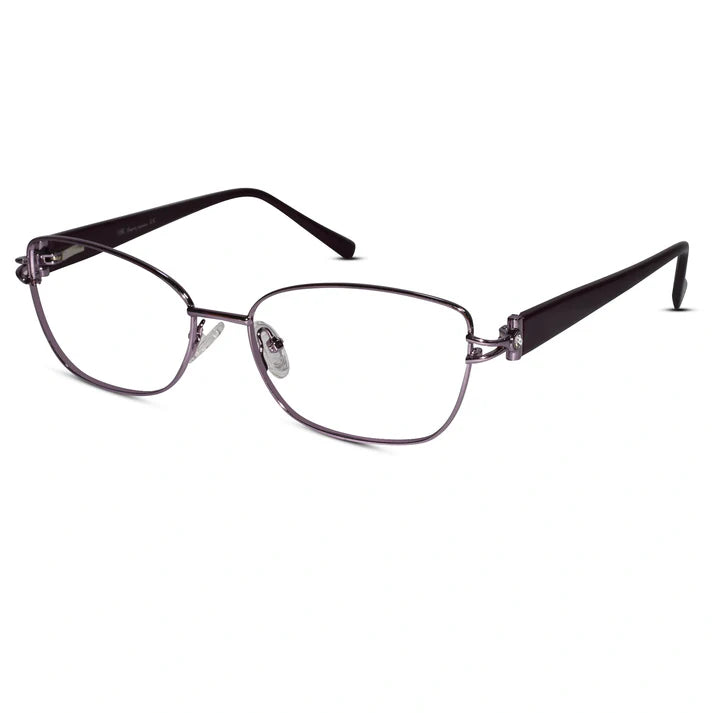Gold Brown Rimless Cat eye Eyeglasses For Women