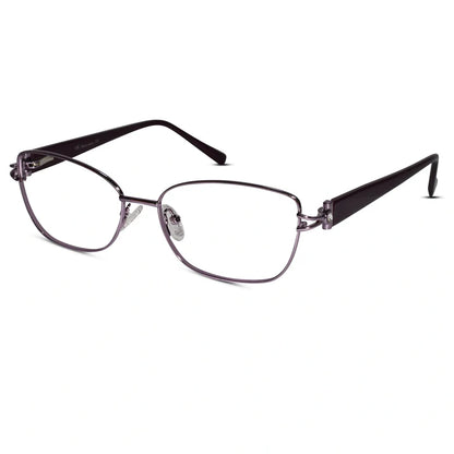 Gold Brown Rimless Cat eye Eyeglasses For Women