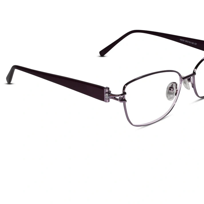 Gold Brown Rimless Cat eye Eyeglasses For Women