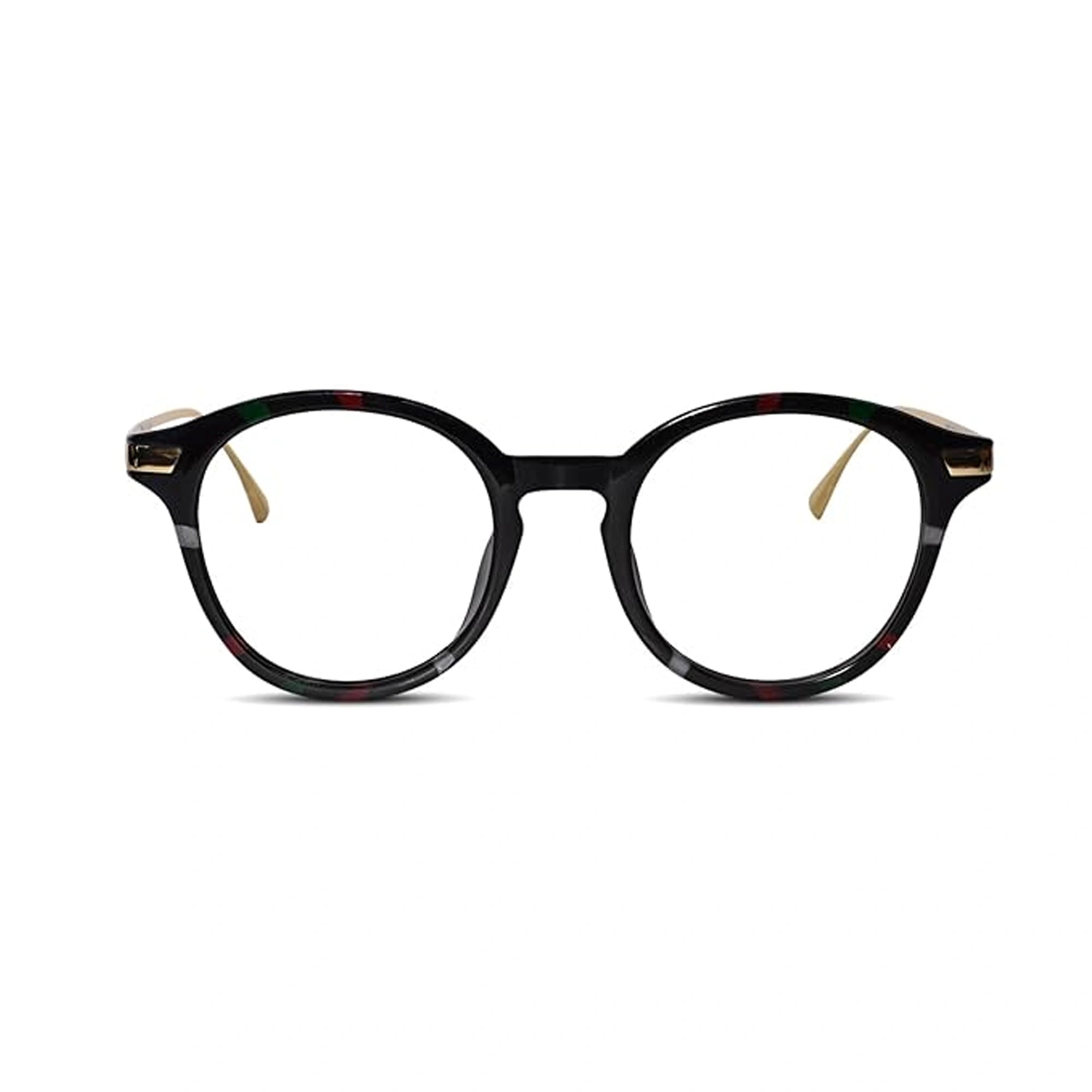 Black Round Gold Eyeglasses & Computer Glasses For Men & Women LKE2601-GOLD