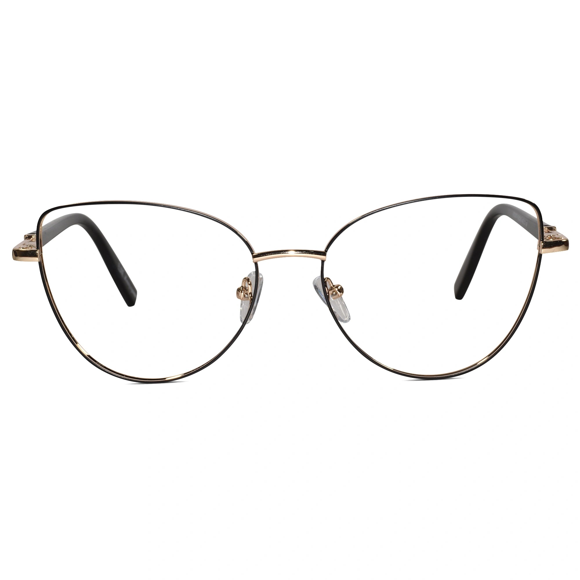 Black-Gold Cateye Eyeglasses For Women LKE26074-BLK