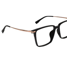 Black-Gold Rectangular Eyeglasses For Men & Women