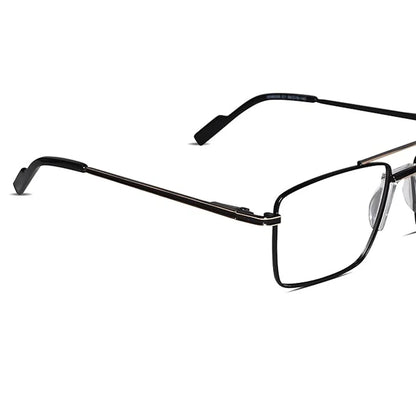 Gold Rectangular Antiglare Computer Glasses For Men