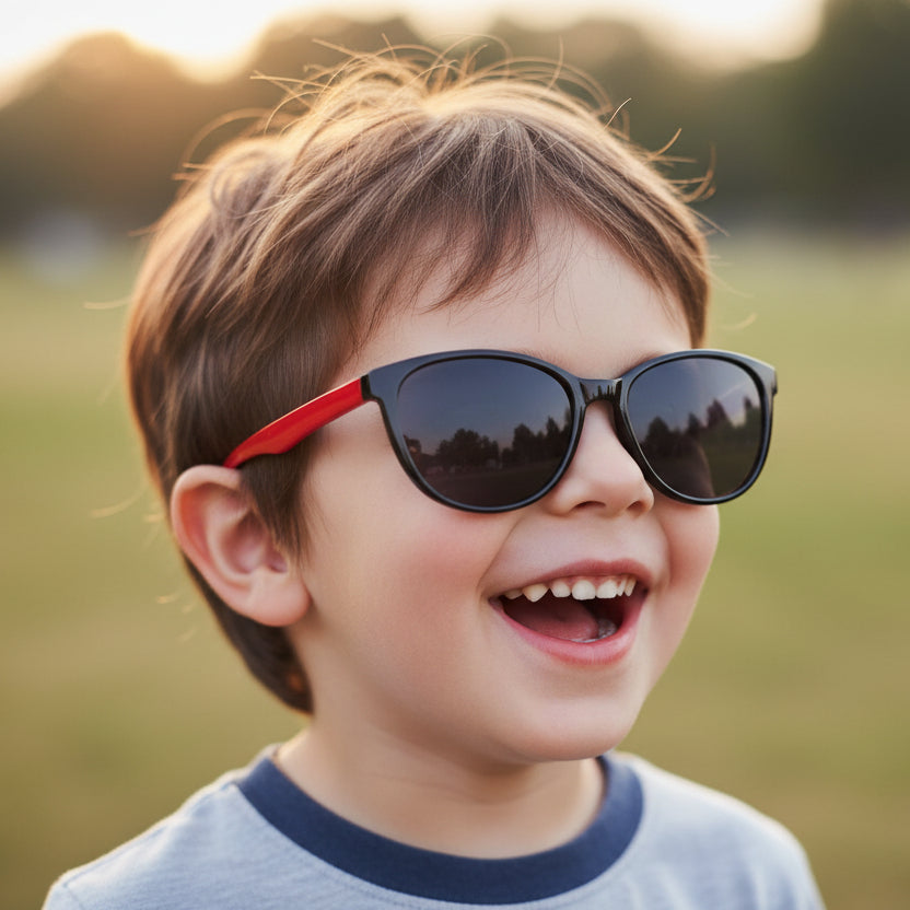 Black Red Cat eye Sunglasses For Kids LKSK1032-BLK