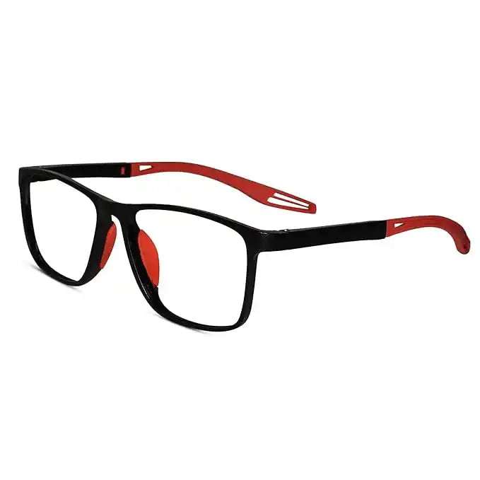 Black-Red Rectangle Reading Glasses For Men & Women