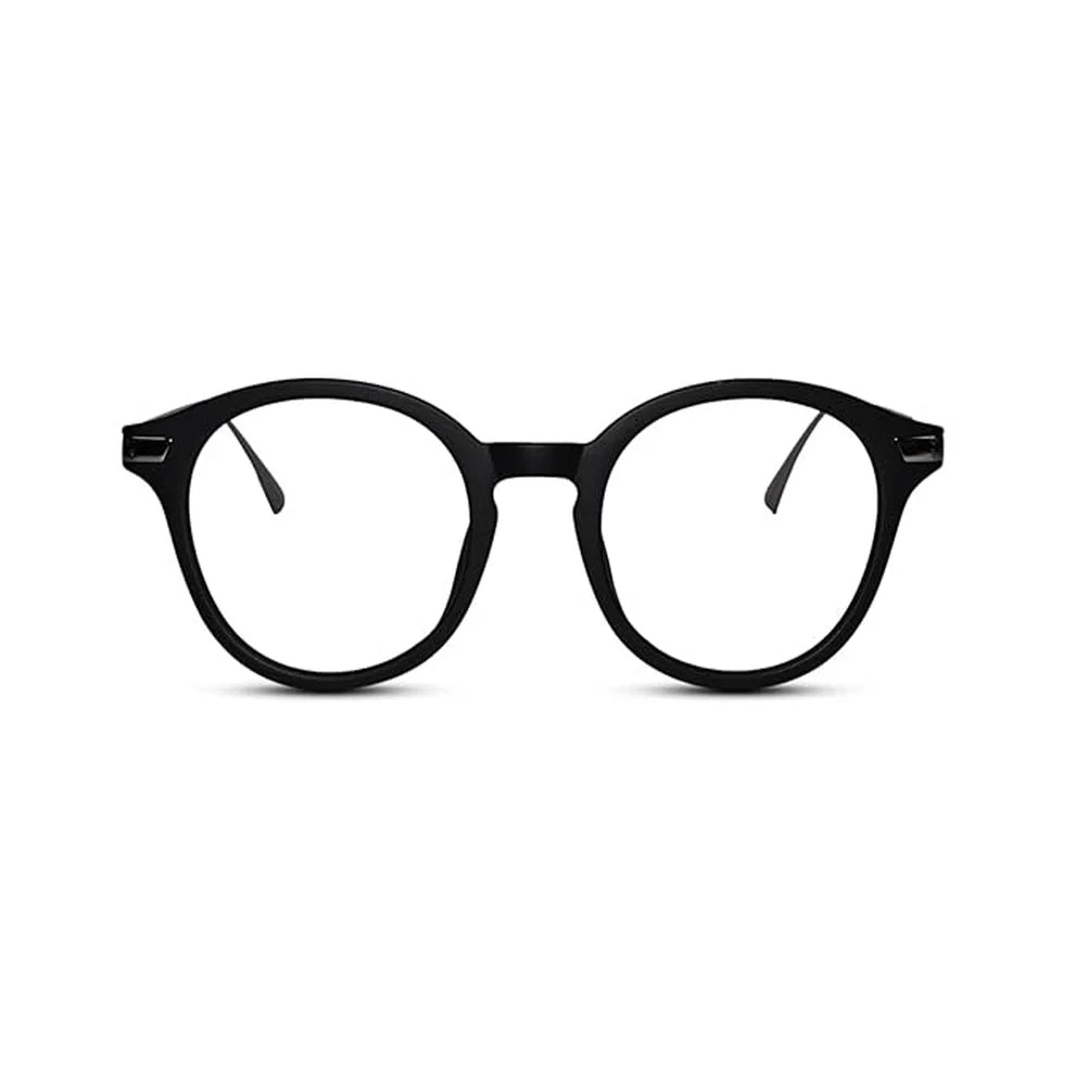 Shiny Dual Tone Black Printed Round Eyeglasses
