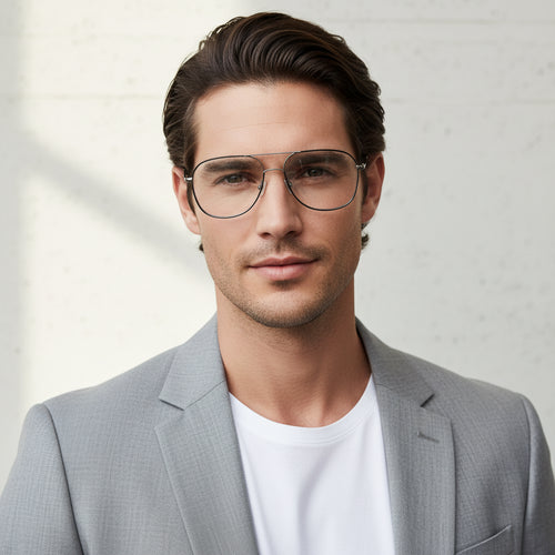 Get Black Men Aviator Computer Eyeglasses Block Harmful UV Rays. Retro Style eyewear for Rs. 1,290 with a 1 Year Warranty.