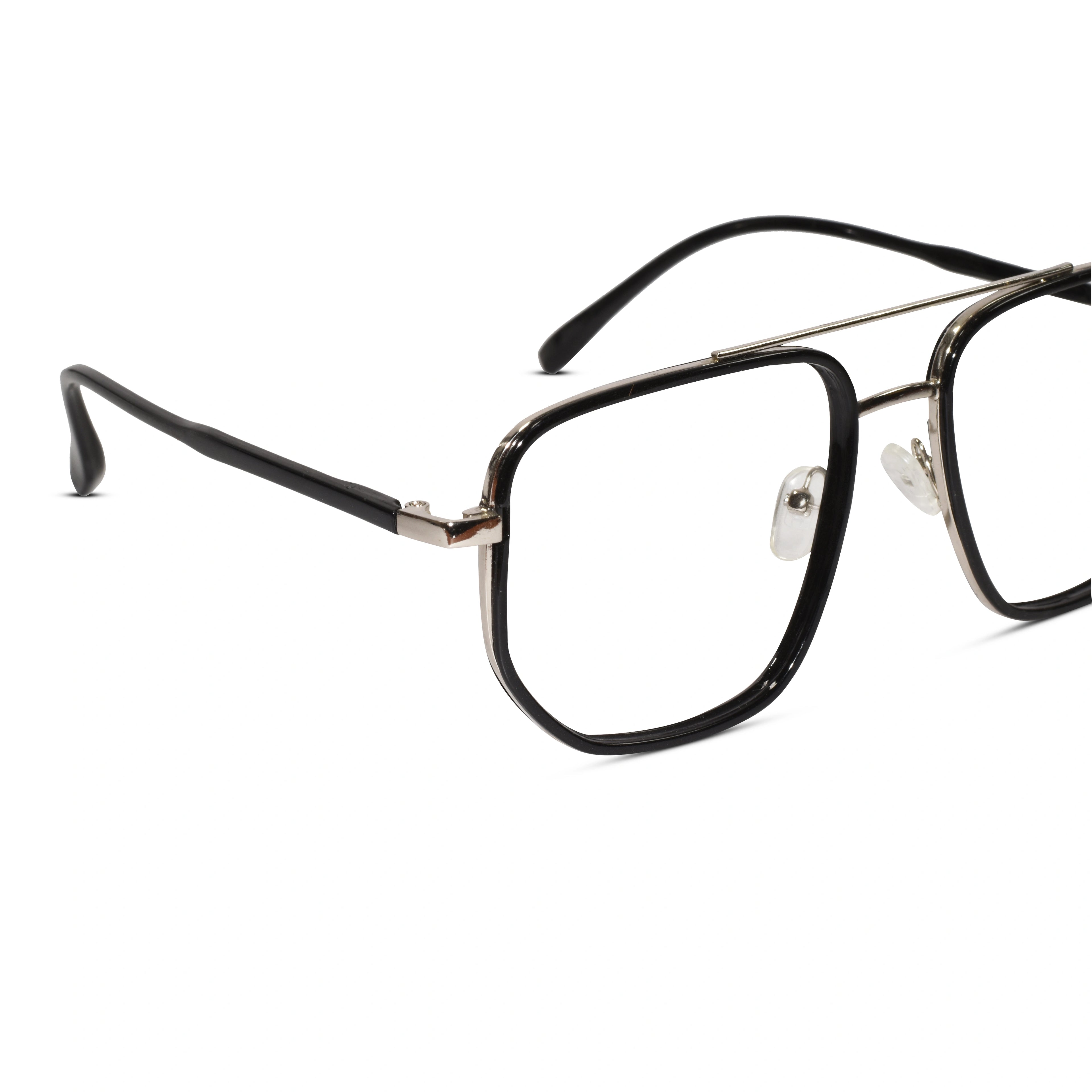 Black Aviator Full Frame Eyeglasses Men & Women LKE312-BLK