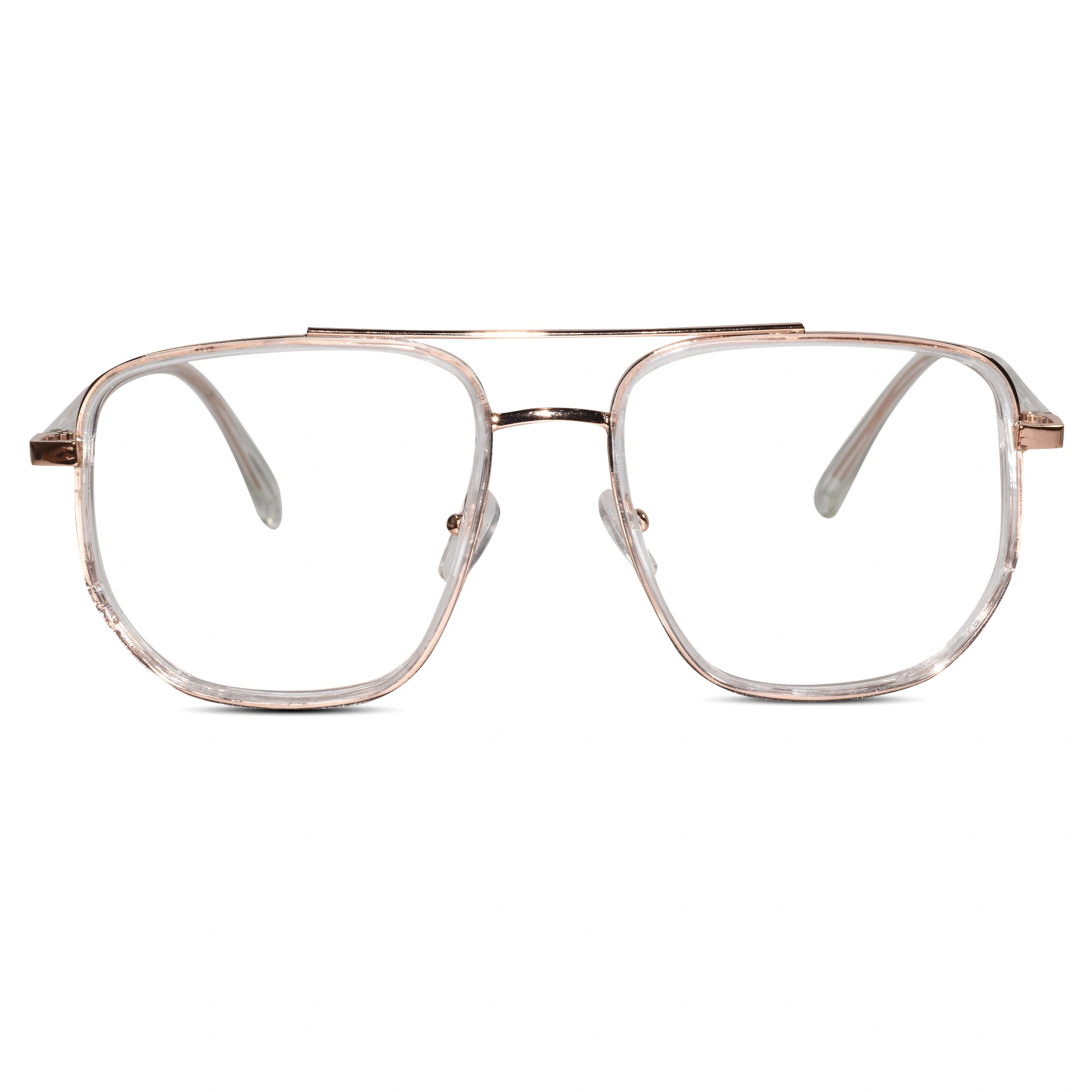 Black Aviator Full Frame Eyeglasses Men & Women LKE312-Golden