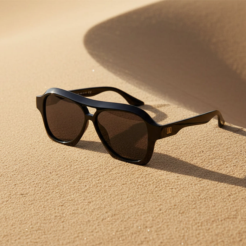 Black Aviator Sunglasses For Men & Women ELS20252-BLK