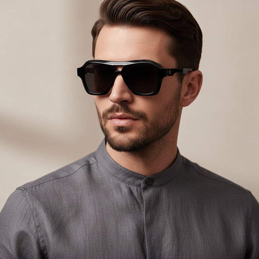 Black Aviator Sunglasses For Men & Women ELS20252-BLK