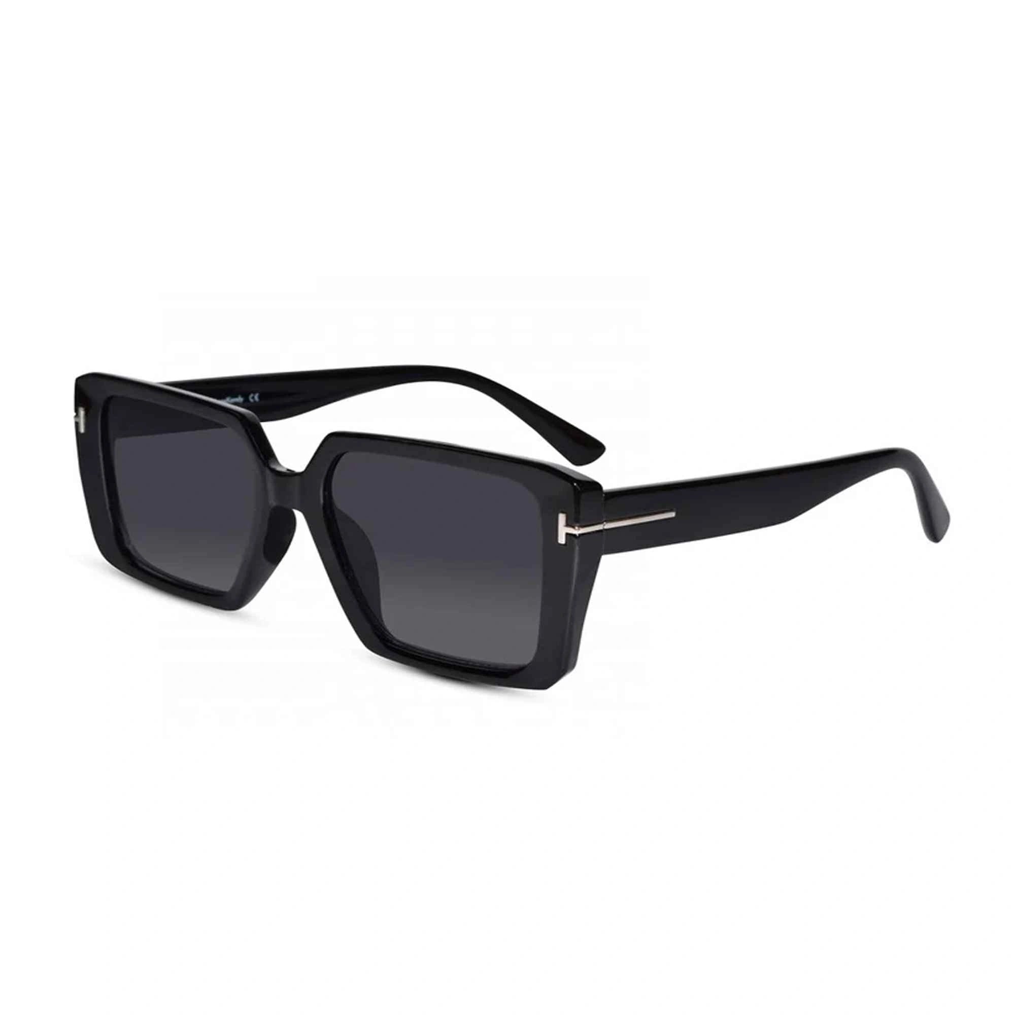 Black Bold Full Rim Square UV Protected Sunglasses For Men LKS53102-BLK
