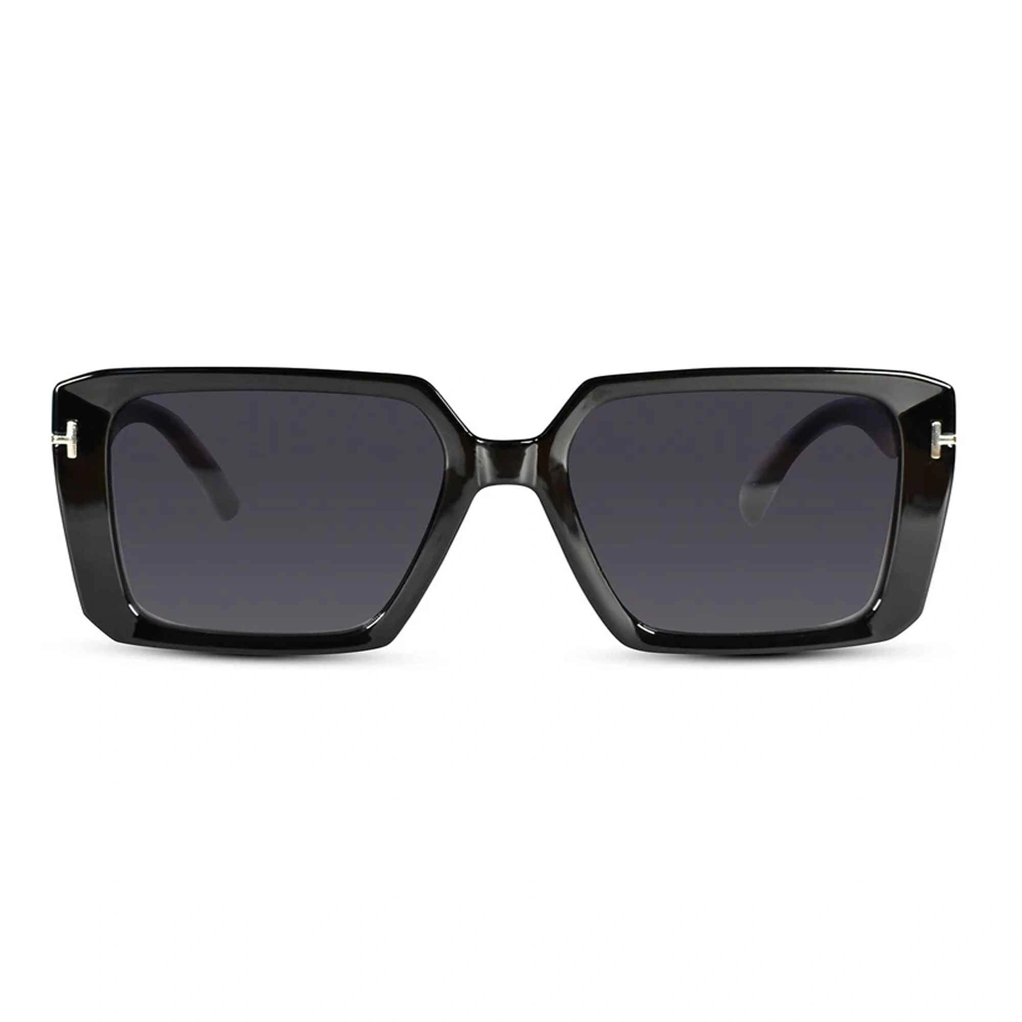 Black Bold Full Rim Square UV Protected Sunglasses For Men LKS53102-BLK