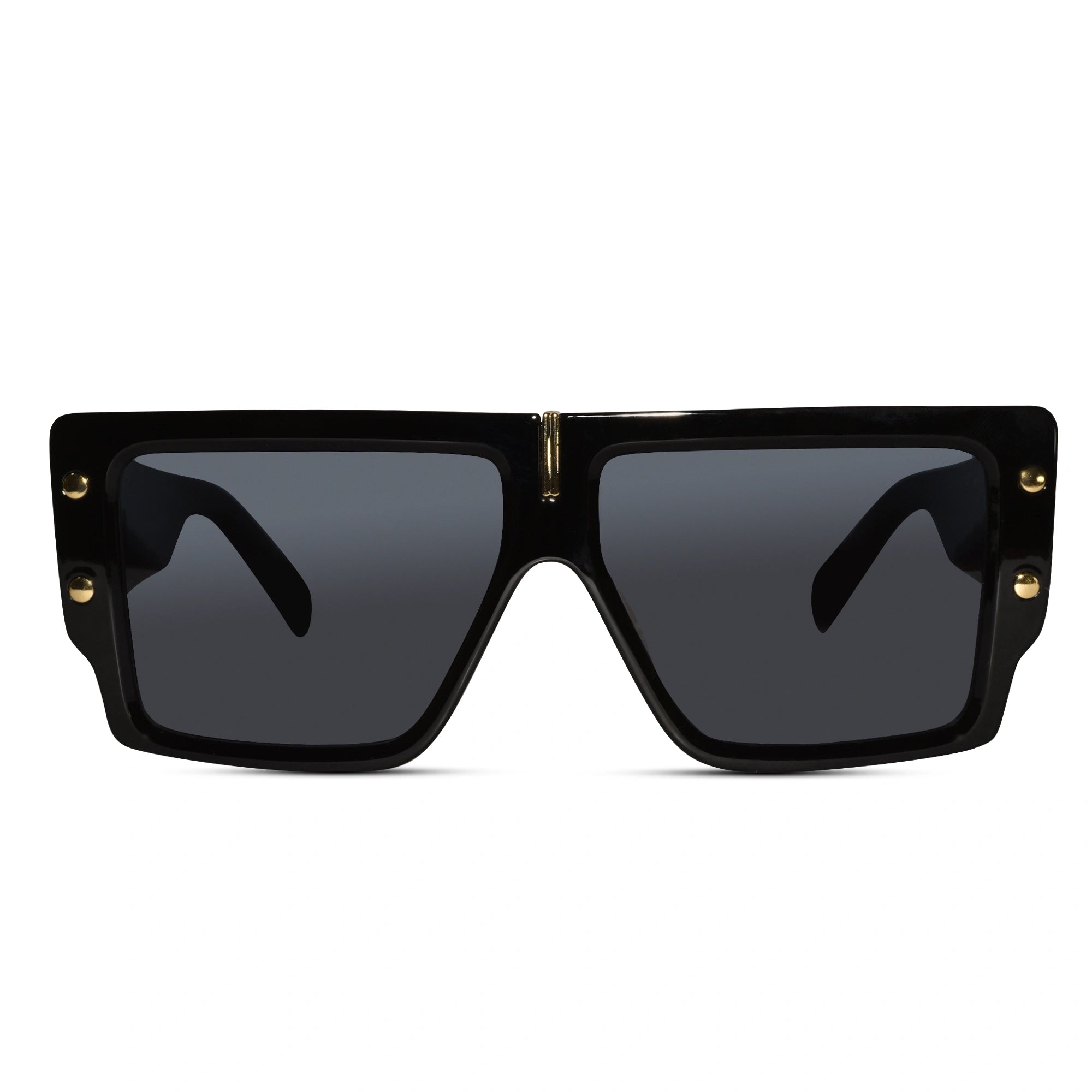 Black Bold Rectangular Sunglasses for Men-LKS6083-BLK