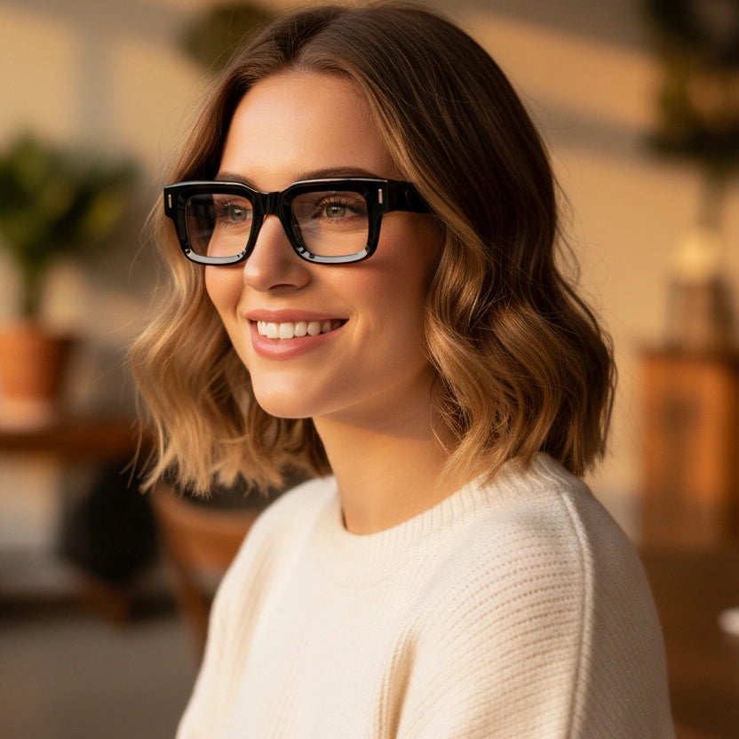 Black Bold Wayfarer Eyeglasses For Men & Women LKE3688-BLK
