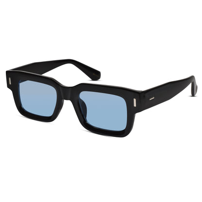 Black Blue Tint Bold Wayfarer Sunglasses