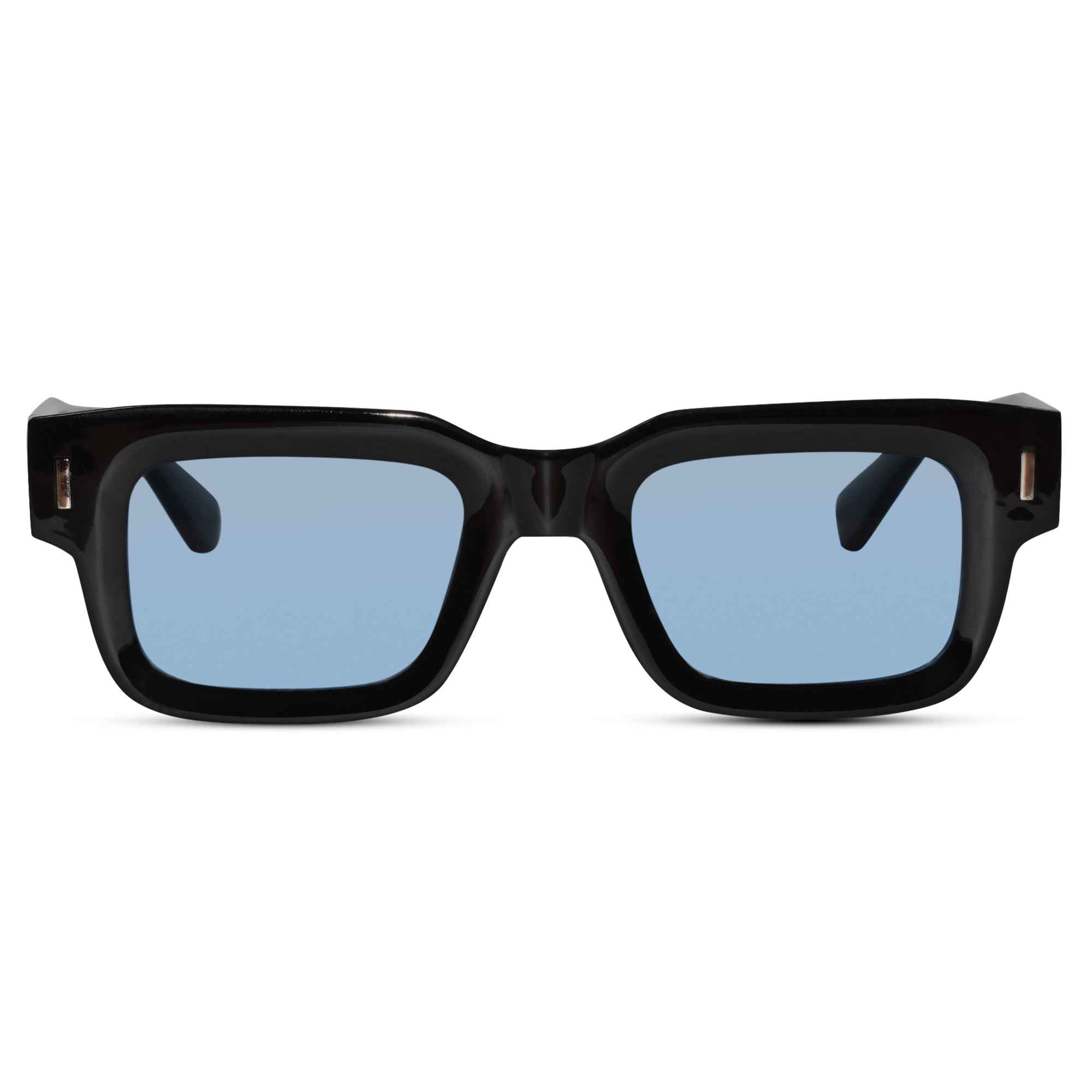 Black Blue Tint Bold Wayfarer Sunglasses